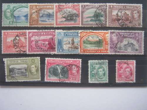 TRINIDAD and TOBAGO - 1938 DEFIN ISSUE - FULL SET OF SINGLES - FINE USED