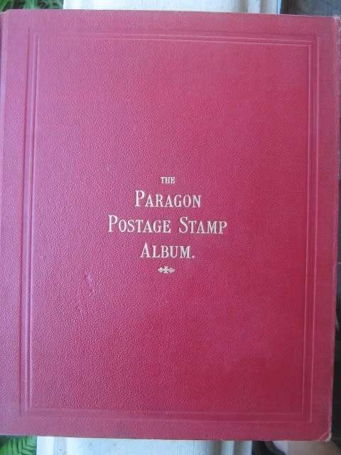 `PARAGON` SPRINGBACK STAMP ALBUM - MIXED WORLD - APPROX 50 PAGES and 1800 STAMPS
