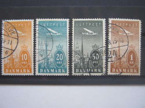 DENMARK - 1934 AIR - SHORT SET OF SINGLES (15ore MISSING) - USED