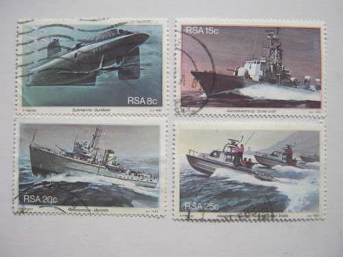 RSA - 1982 SIMONSTOWN NAVAL BASE - FULL SET OF SINGLES - POSTALLY USED