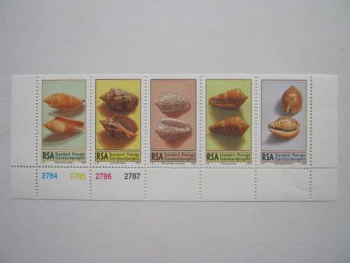 RSA - 1995 SEA SHELLS - CONTROL STRIP OF 5 - MNH