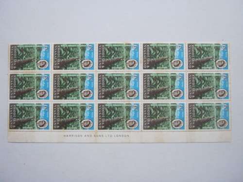 RHODESIA/NYASALAND - 1963 WORLD TOBACCO CONGRESS - 6d IMPRINT BLOCK OF 15 - UNUSED