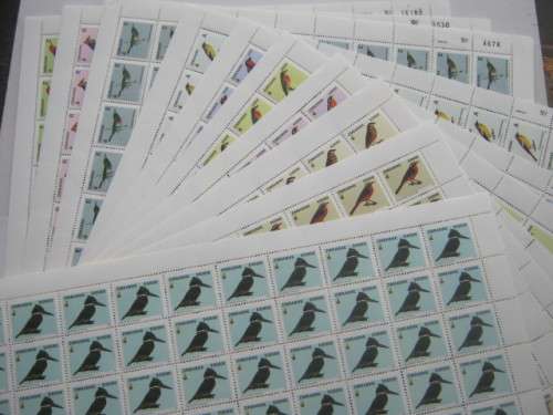 ZIMBABWE - 2005 BIRDS OF ZIMBABWE 1st SERIES - FULL SET OF FULL SHEETS OF 100 - MNH