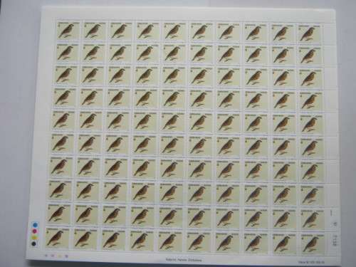 ZIMBABWE - 2005 BIRDS OF ZIMBABWE 1st SERIES - FULL SET OF FULL SHEETS OF 100 - MNH