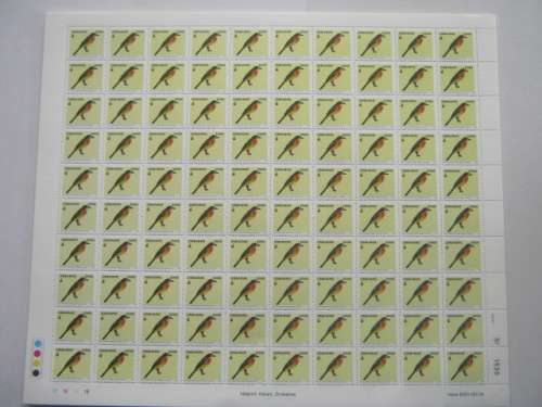 ZIMBABWE - 2005 BIRDS OF ZIMBABWE 1st SERIES - FULL SET OF FULL SHEETS OF 100 - MNH