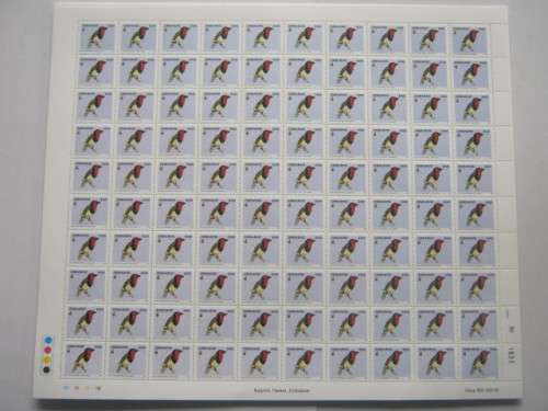 ZIMBABWE - 2005 BIRDS OF ZIMBABWE 1st SERIES - FULL SET OF FULL SHEETS OF 100 - MNH