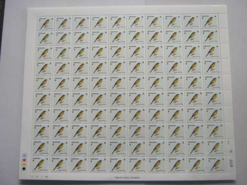 ZIMBABWE - 2005 BIRDS OF ZIMBABWE 1st SERIES - FULL SET OF FULL SHEETS OF 100 - MNH