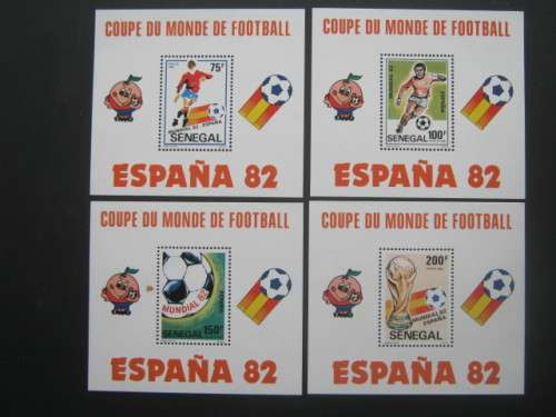 SENEGAL - 1982 WORLD CUP FOOTBALL CHAMPIONSHIPS - FULL SET OF MINIATURE SHEETS - MNH