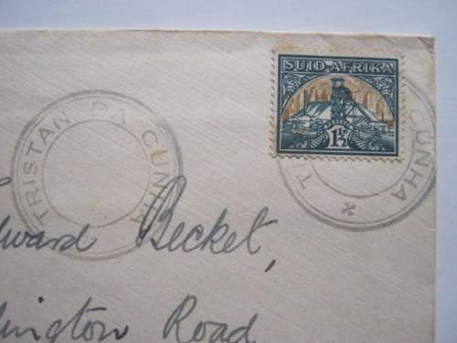POSTAL HISTORY - TRISTAN DA CUNHA TO DURBAN VIA CAPE TOWN