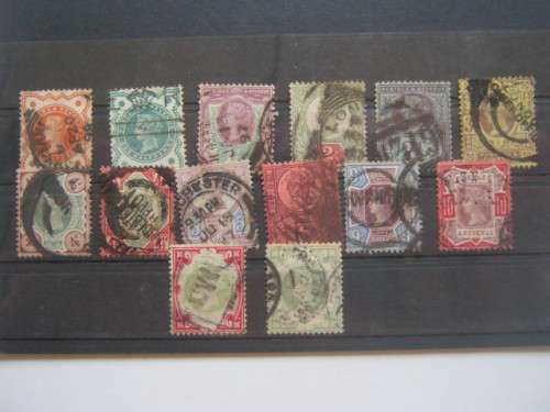 GB QV - 1887-1900 JUBILEE ISSUE - FULL SET OF 14 STAMPS - USED