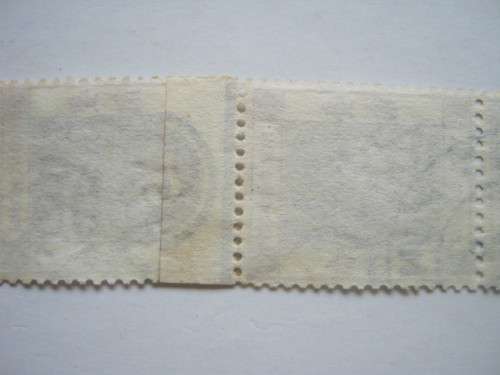 HONG KONG - 1954 DEFIN ISSUE QEII - 10c LILAC - STRIP OF 5 WITH PAPER JOIN - USED