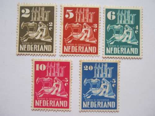 NETHERLANDS - 1950 BOMBED CHURCHES REBUILDING FUND - FULL SET OF SINGLES - UNUSED