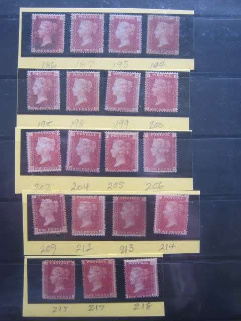GB QV - 1837 to 1901 SELECTION OF 50 x PENNY REDS - VARIOUS PLATE NUMBERS
