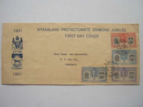 NYASALAND PROTECTORATE - 1951 DIAMOND JUBILEE - ILLUSTRATED FDC
