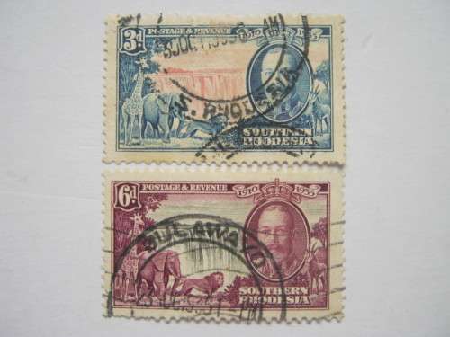 SOUTHERN RHODESIA - 1935 SILVER JUBILEE KGV - TOP TWO VALUES IN SINGLES - FINE USED
