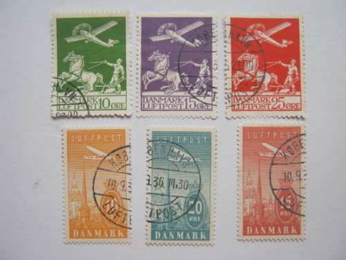DENMARK - 1925 and 1934 AIR - SELECTION OF SINGLES - USED