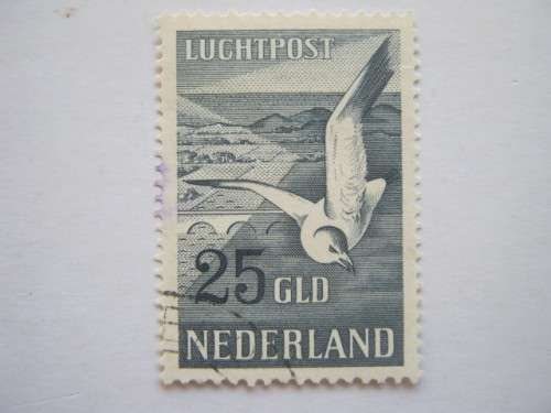 NETHERLANDS - 1951 AIR - 25g BLACK (TOP VALUE) - FINE USED - HUGE C/V