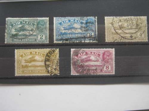 INDIA - 1929 AIR - SHORT SET OF SINGLES - FINE USED