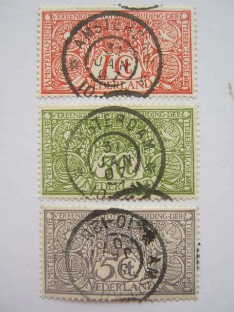 NETHERLANDS - 1906 SOCIETY FOR PREVENTION OF TB - FULL SET OF SINGLES - USED