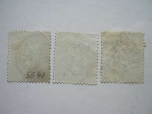 **R1 START** COGH - 1884-90 DEFIN ISSUE `Wmk CABLED ANCHOR` - 1/2d BLACK - 3 x SINGLES - USED