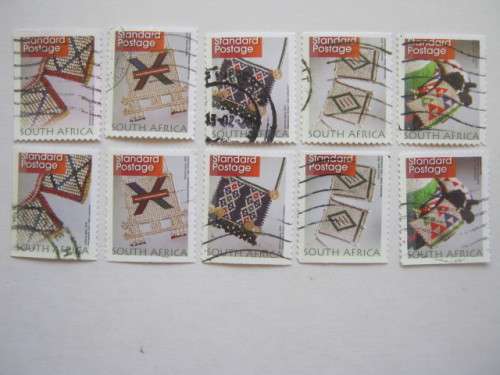 RSA - 2010 8th DEFIN ISSUE - SET OF 10 SINGLES FROM BOOKLET (SACC 2132) - POSTALLY USED