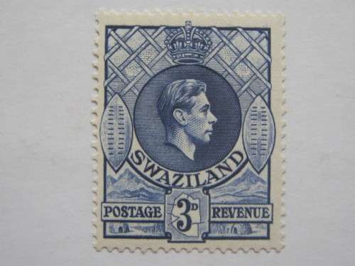 Swaziland - 1938 Defin Issue "KGVI" - 3d Ultramarine (Perf 13,5x13) - Single - Unused
