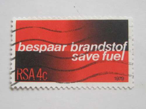 RSA - 1979 `SAVE FUEL-BESPAAR BRANDSTOF` - SINGLE - POSTALLY USED