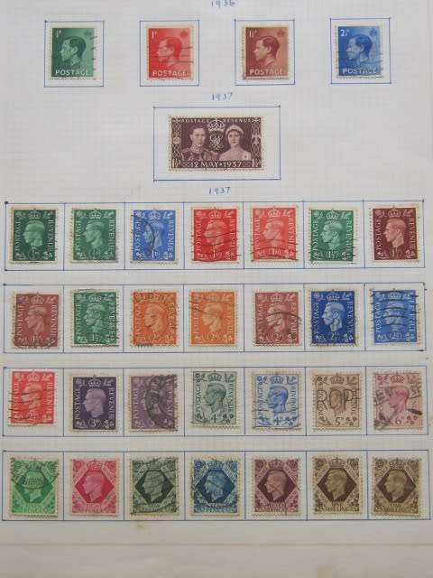 GREAT BRITAIN - GOOD COLLECTION OF KEVIII, KGVI AND EARLY QEII - HINGED TO 7 PAGES