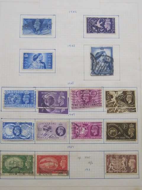 GREAT BRITAIN - GOOD COLLECTION OF KEVIII, KGVI AND EARLY QEII - HINGED TO 7 PAGES