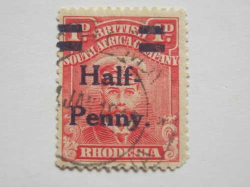 BSAC - 1917 1/2d ON 1d ROSE-CARMINE - SINGLE - USED