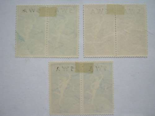 SWA - 1949 75th Anniv of U.P.U. - Full Set of Pairs - 3d with Listed Flaw - Unused