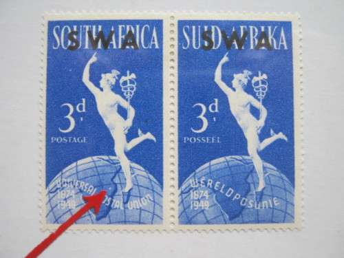 SWA - 1949 75th Anniv of U.P.U. - Full Set of Pairs - 3d with Listed Flaw - Unused