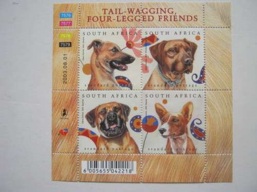 RSA - 2003 JUNASS STAMP EXHIBITION ON DOGS - SHEETLET OF 4 (ORIGINAL PRINT 01.08.2003) - MNH