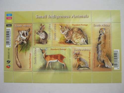 RSA - 2005 SMALL INDIGENOUS ANIMALS - SHEETLET OF 6 - MNH