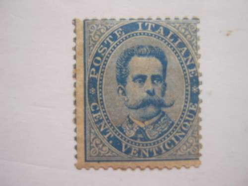 ITALY - 1879 DEFIN ISSUE - 25c BLUE - SINGLE - UNUSED