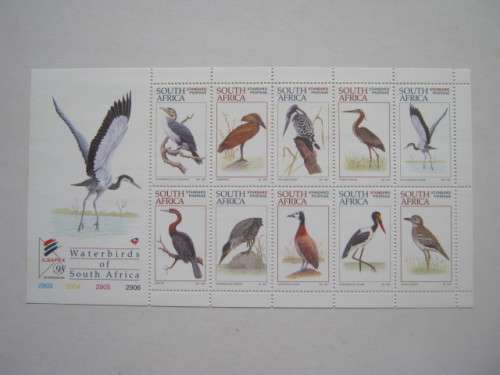 RSA - 1997 WORLD ENVIRONMENT DAY. WATERBIRDS OF SOUTH AFRICA - SHEETLET OF 10 - MNH