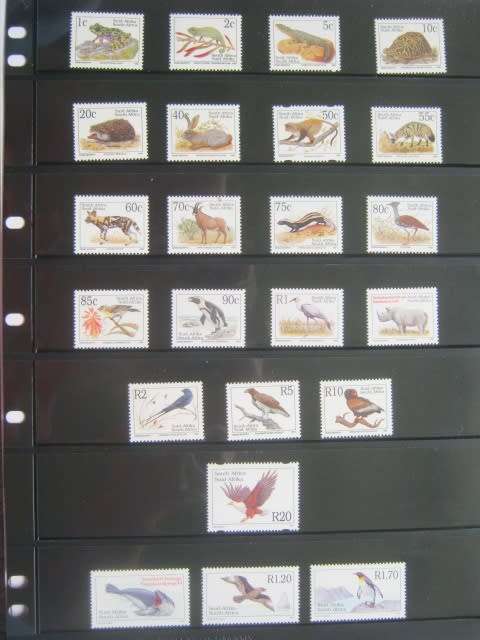 RSA - 1997 6th DEFIN ISSUE `ENDANGERED` SPECIES - FULL SET OF SINGLES plus ADDITIONAL VALUES - MNH