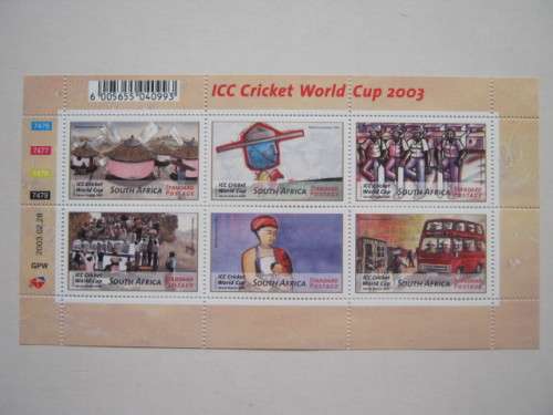 RSA - 2003 ICC CRICKET WORLD CUP - SHEETLET OF 6 - MNH