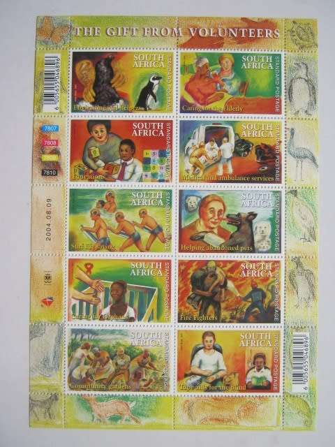 RSA - 2004 THE GIFT FROM VOLUNTEERS - SHEETLET OF 10 - MNH