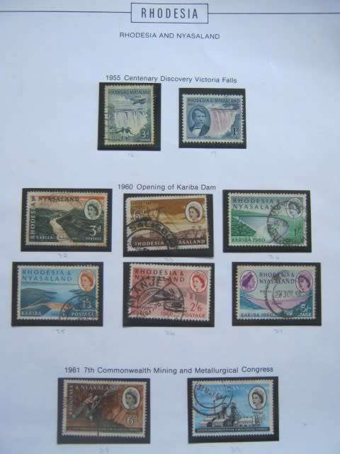 Rhodesia & Nyasaland - 1955 to 1961 - Three Full Sets of Used Singles