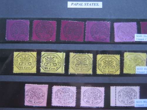 PAPAL STATES - SUPERB COLLECTION OF SINGLES IN USED AND UNUSED - CONDITION VARIES