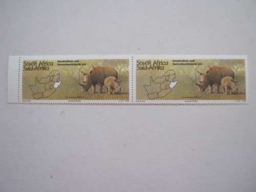 RSA - 1995 TOURISM KWAZULU-NATAL `RHINO` - HORIZONTAL PAIR - MNH