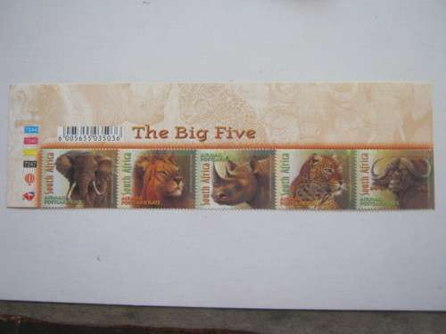 RSA - 2001 BIG FIVE - CONTROL STRIP OF 5 - MNH