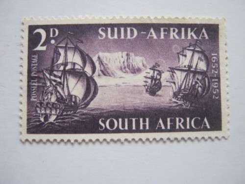 UNION - 1952 LANDING OF VAN RIEBEECK - 2d - SINGLE WITH `FULL MOON` VARIETY - FINE USED