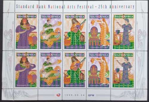 RSA - 1999 NATIONAL ARTS FESTIVAL - FULL SHEETLET OF 10 - MNH