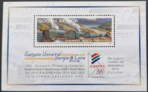 RSA - 1997 EASTGATE UNIVERSAL STAMPS AND COINS - MINIATURE SHEET - MNH