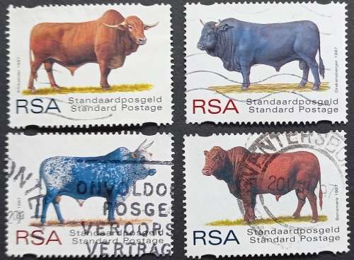 RSA - 1997 SOUTH AFRICAN INDIGENOUS CATTLE - FULL SET OF SINGLES - POSTALLY USED
