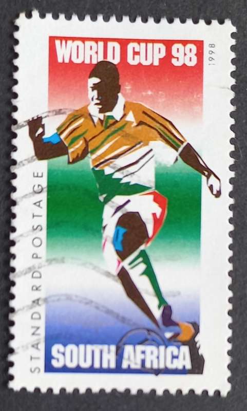 RSA - 1998 WORLD CUP SOCCER - SINGLE - POSTALLY USED