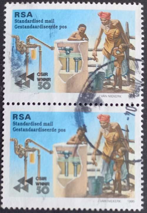 RSA - 1995 50 YEARS OF C.S.I.R. - PAIR - POSTALLY USED