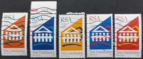 RSA - 1996 NEW DEMOCRATIC CONSTITUTION - FULL SET OF SINGLES - POSTALLY USED